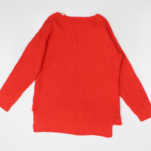 Primark Womens Orange  Knit Pullover Jumper Size XS