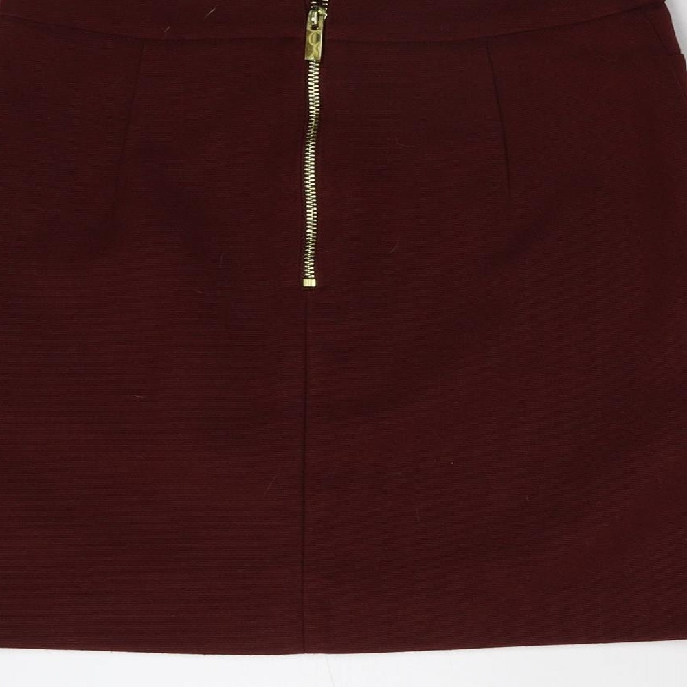 H&M Womens Red   Mini Skirt Size 10