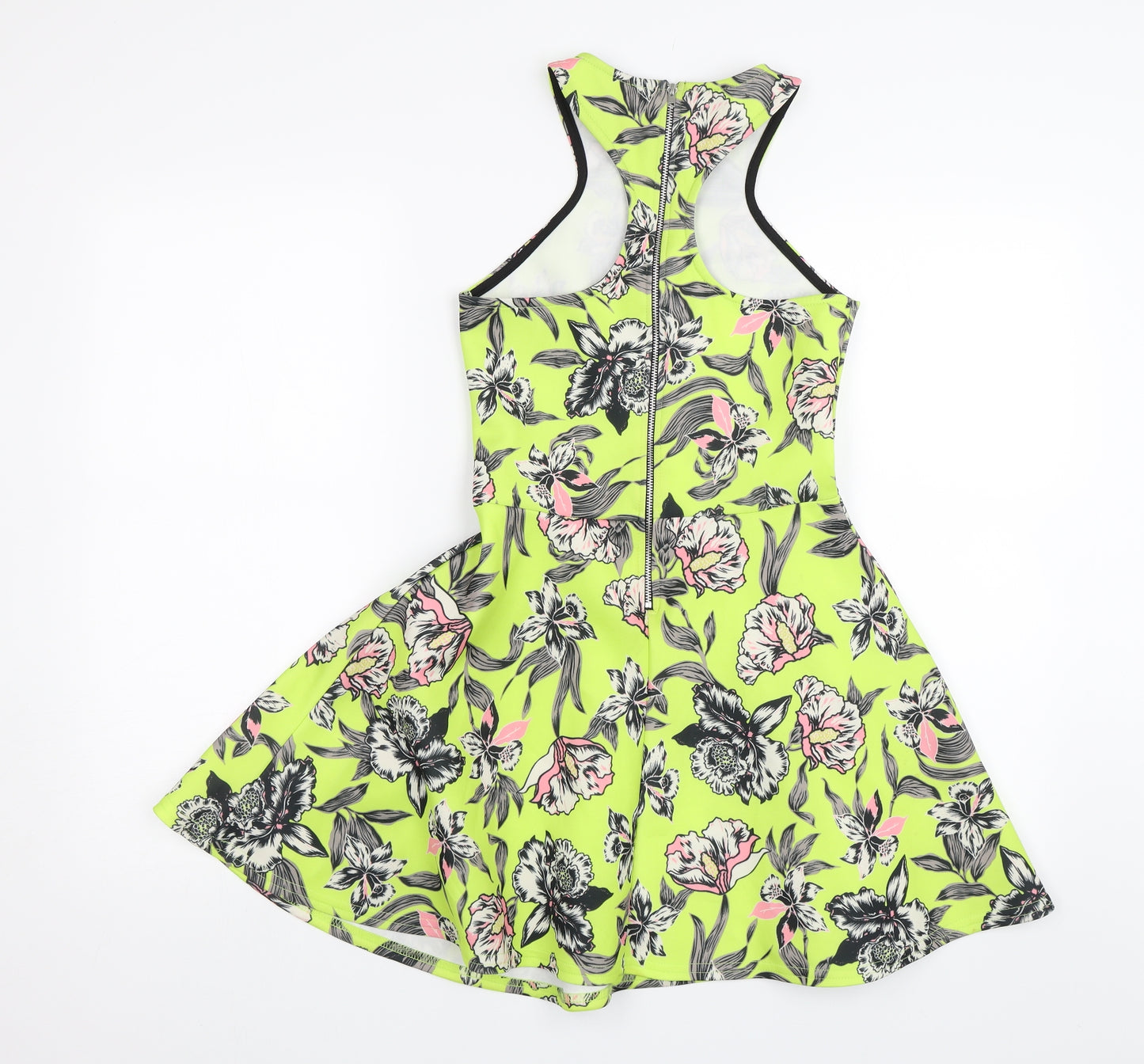 Blonde + Blonde Womens Green Floral  A-Line  Size 8
