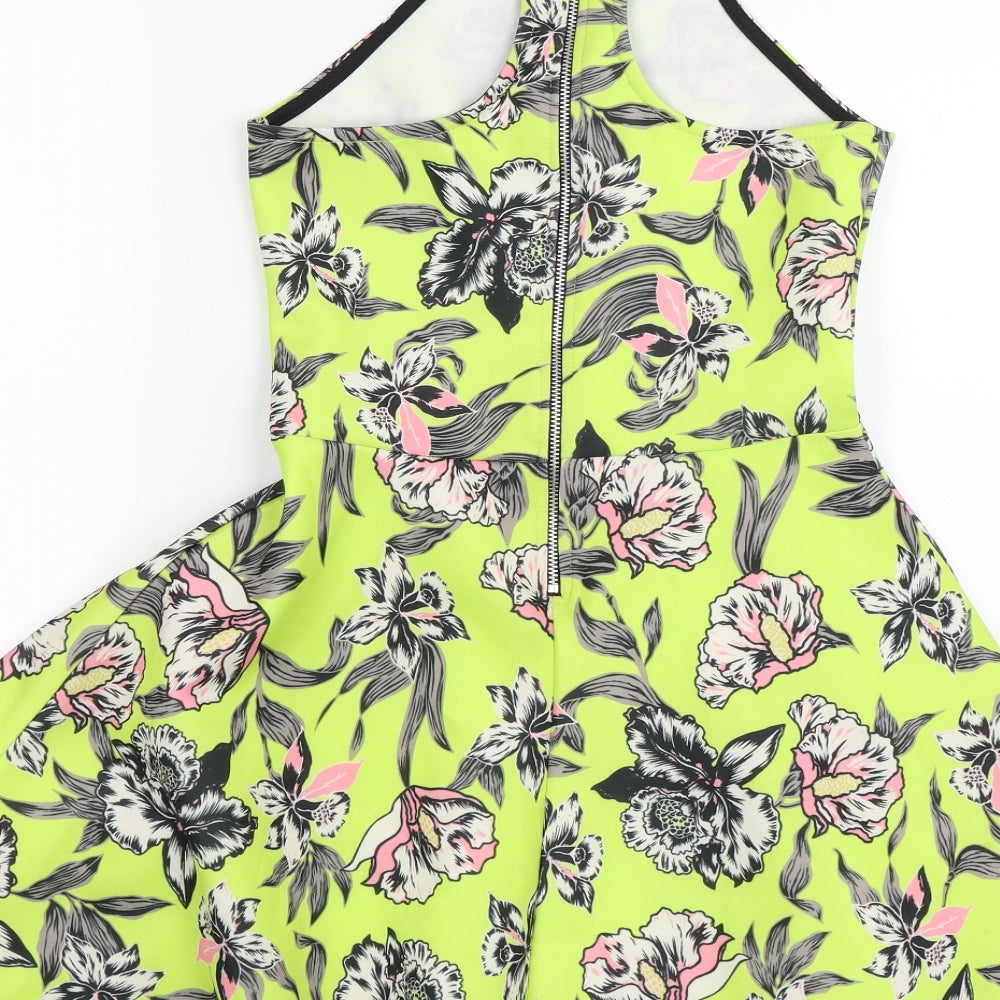 Blonde + Blonde Womens Green Floral  A-Line  Size 8