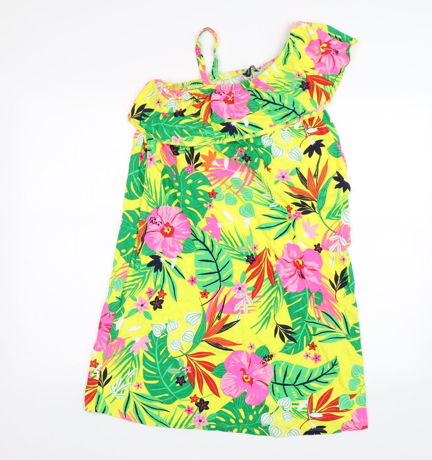 George Girls Yellow Floral  Shift  Size 13-14 Years