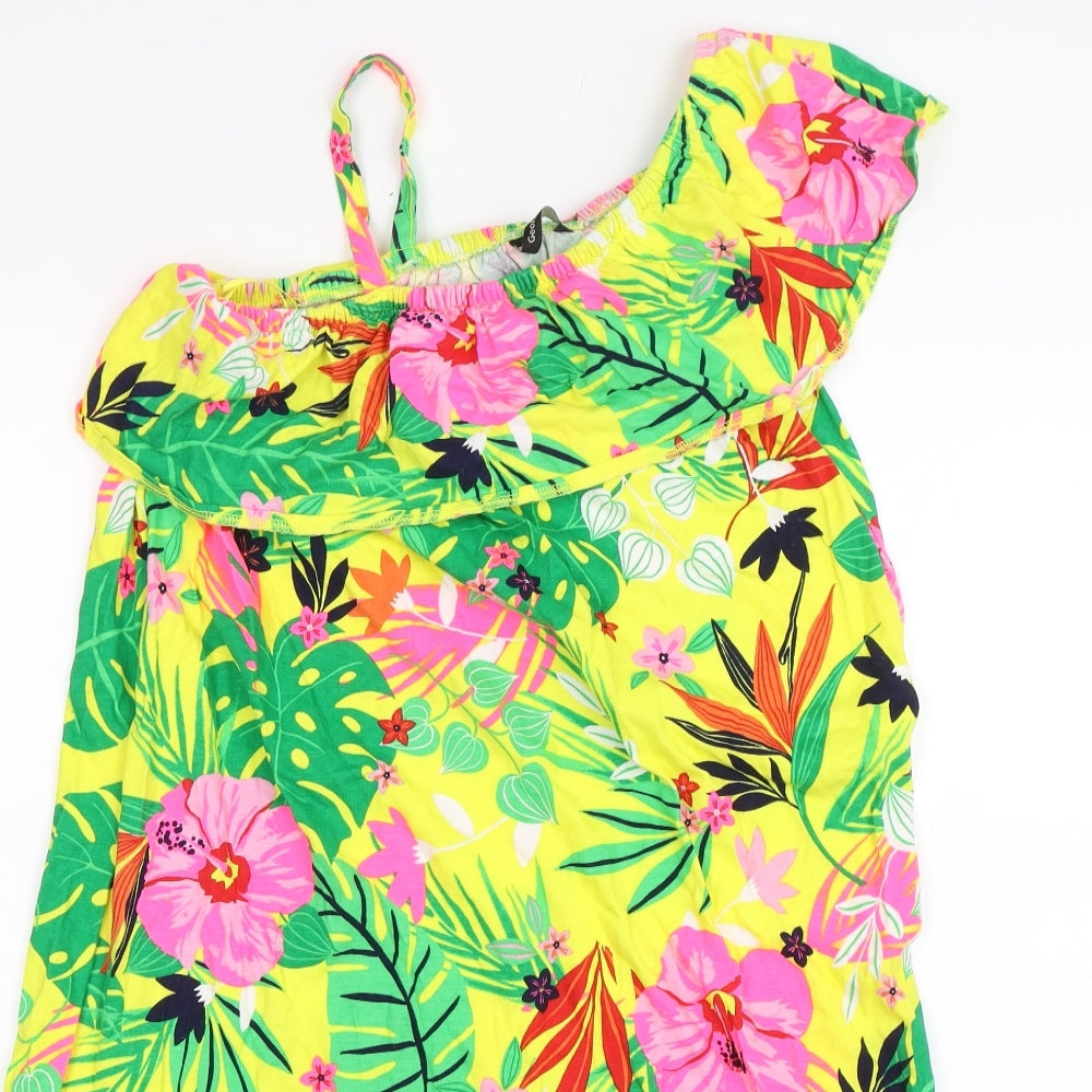 George Girls Yellow Floral  Shift  Size 13-14 Years