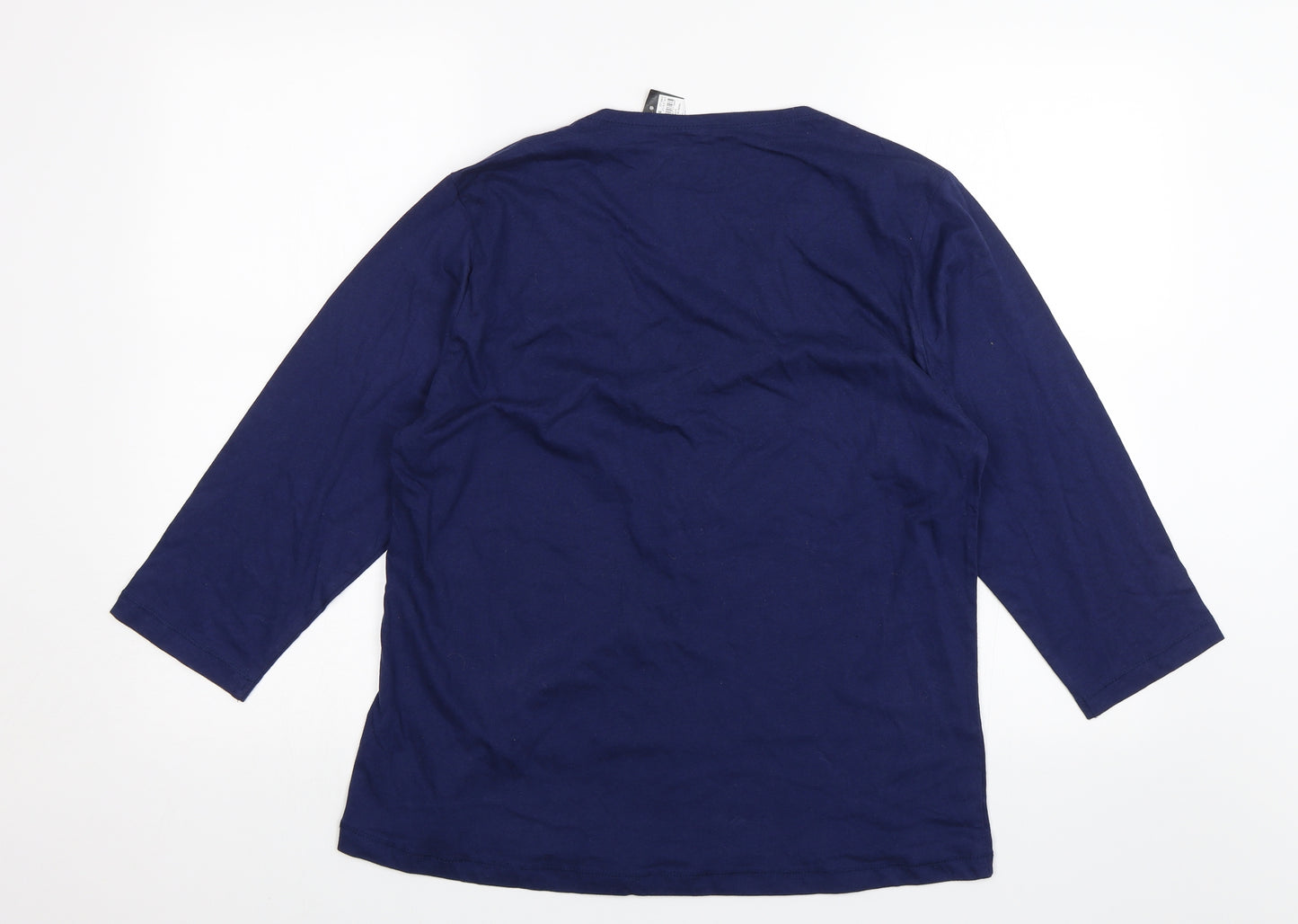 M&Co Womens Blue Solid  Top Pyjama Top Size 14