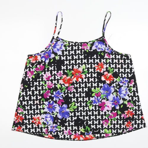 Peacocks Womens Black Floral  Camisole Blouse Size 18