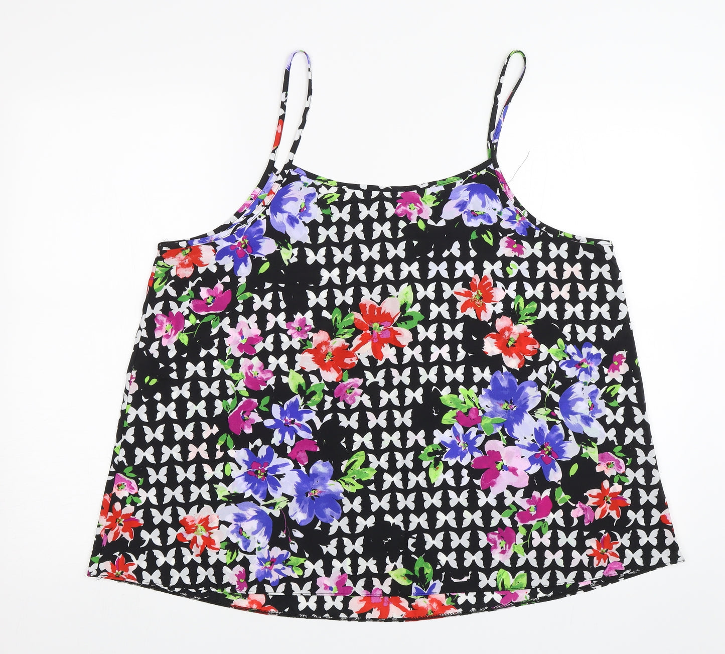 Peacocks Womens Black Floral  Camisole Blouse Size 18