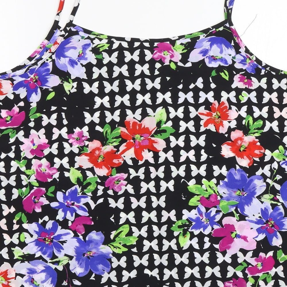 Peacocks Womens Black Floral  Camisole Blouse Size 18