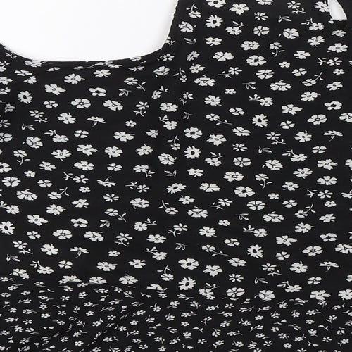 New Look Girls Black Floral  Basic Blouse Size 14 Years