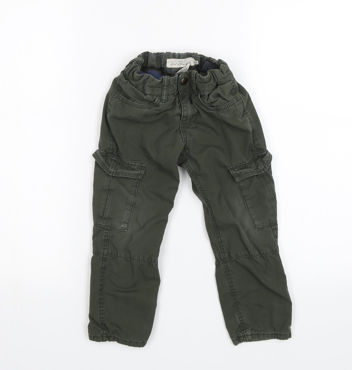 H&M Boys Green   Cargo Trousers Size 4 Years
