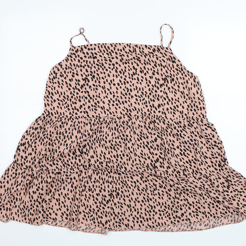 New Look Womens Pink Animal Print  Camisole Blouse Size 16