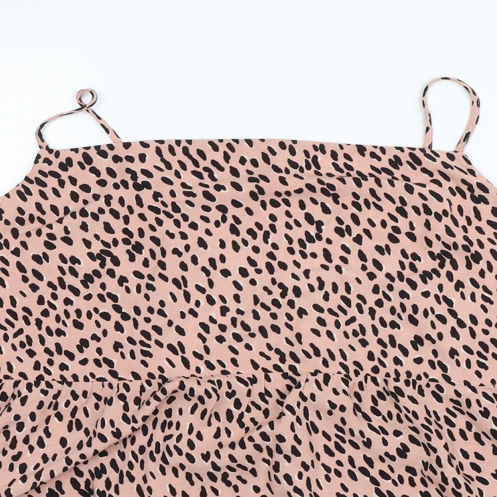 New Look Womens Pink Animal Print  Camisole Blouse Size 16