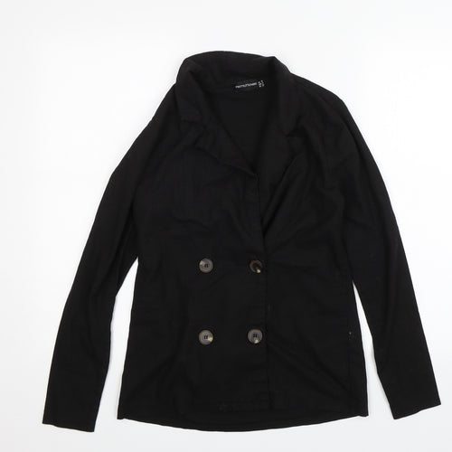 PRETTYLITTLETHING Womens Black   Jacket  Size 8
