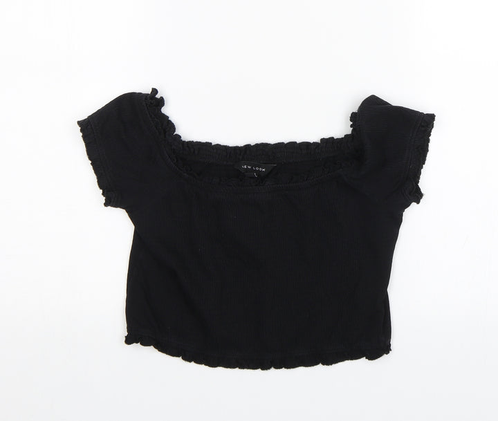 New Look Womens Black Basic Blouse Size 12