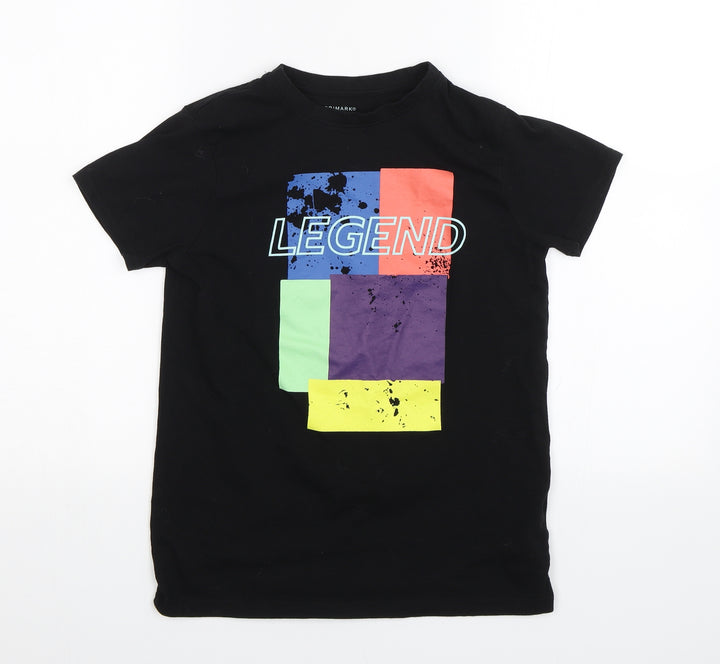 Primark Boys Black   Basic T-Shirt Size 10-11 Years  - Legend