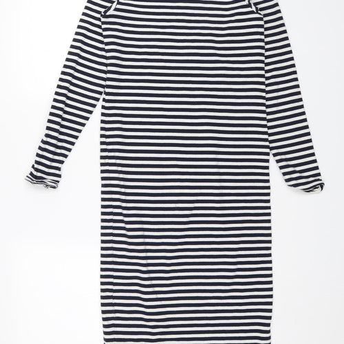 Zara Womens Blue Striped  T-Shirt Dress  Size S