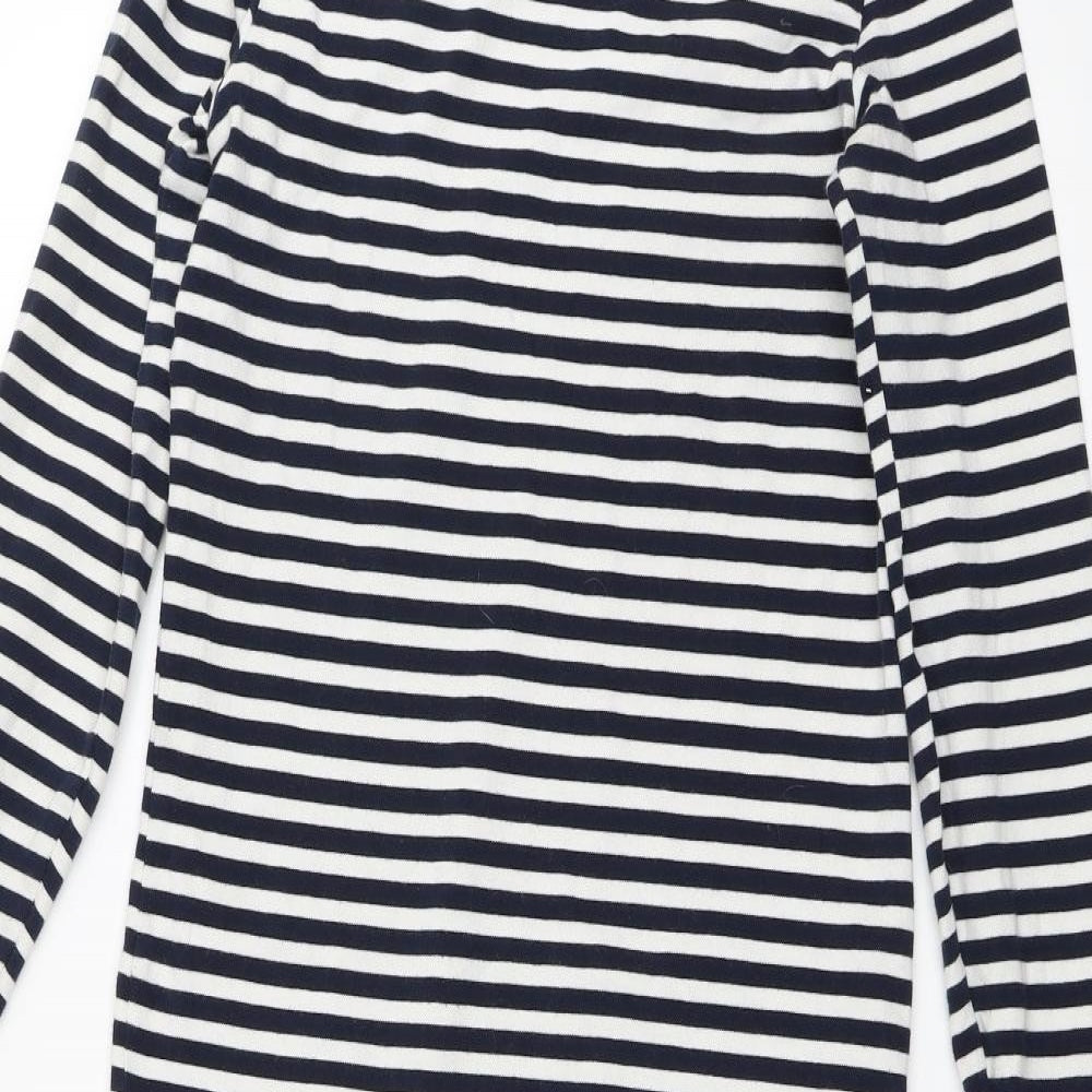 Zara Womens Blue Striped  T-Shirt Dress  Size S