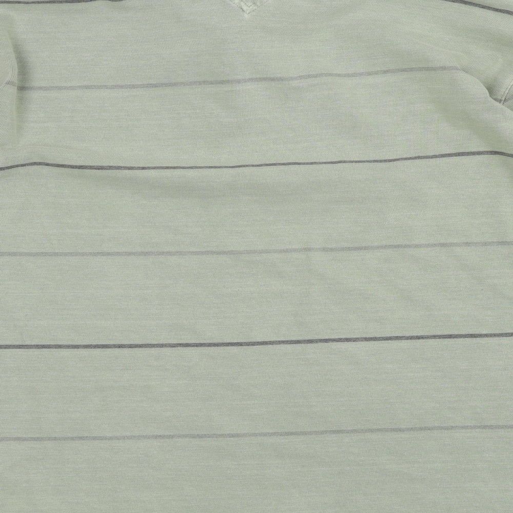 Maine Mens Green Striped  Pullover Jumper Size XL
