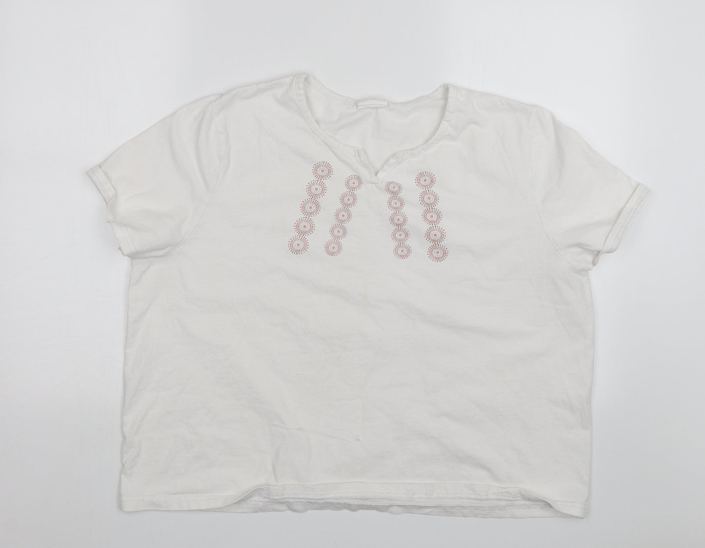 Anne De Lancay Womens White   Basic T-Shirt Size 2XL