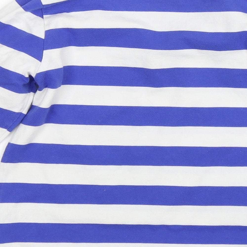Mini Club Boys Blue Striped  Basic T-Shirt Size 5-6 Years