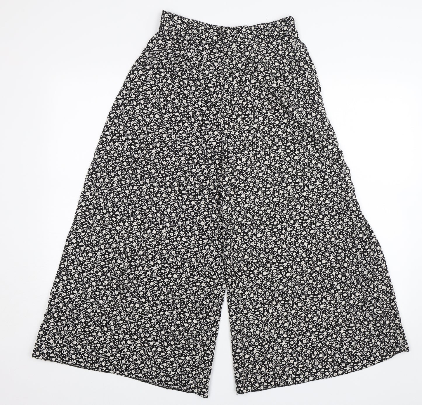 New Look Womens Black Floral  Trousers  Size 6 L21 in
