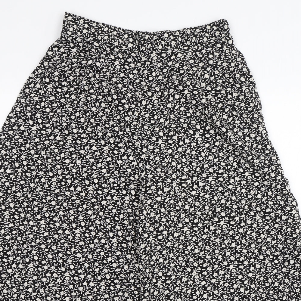 New Look Womens Black Floral  Trousers  Size 6 L21 in