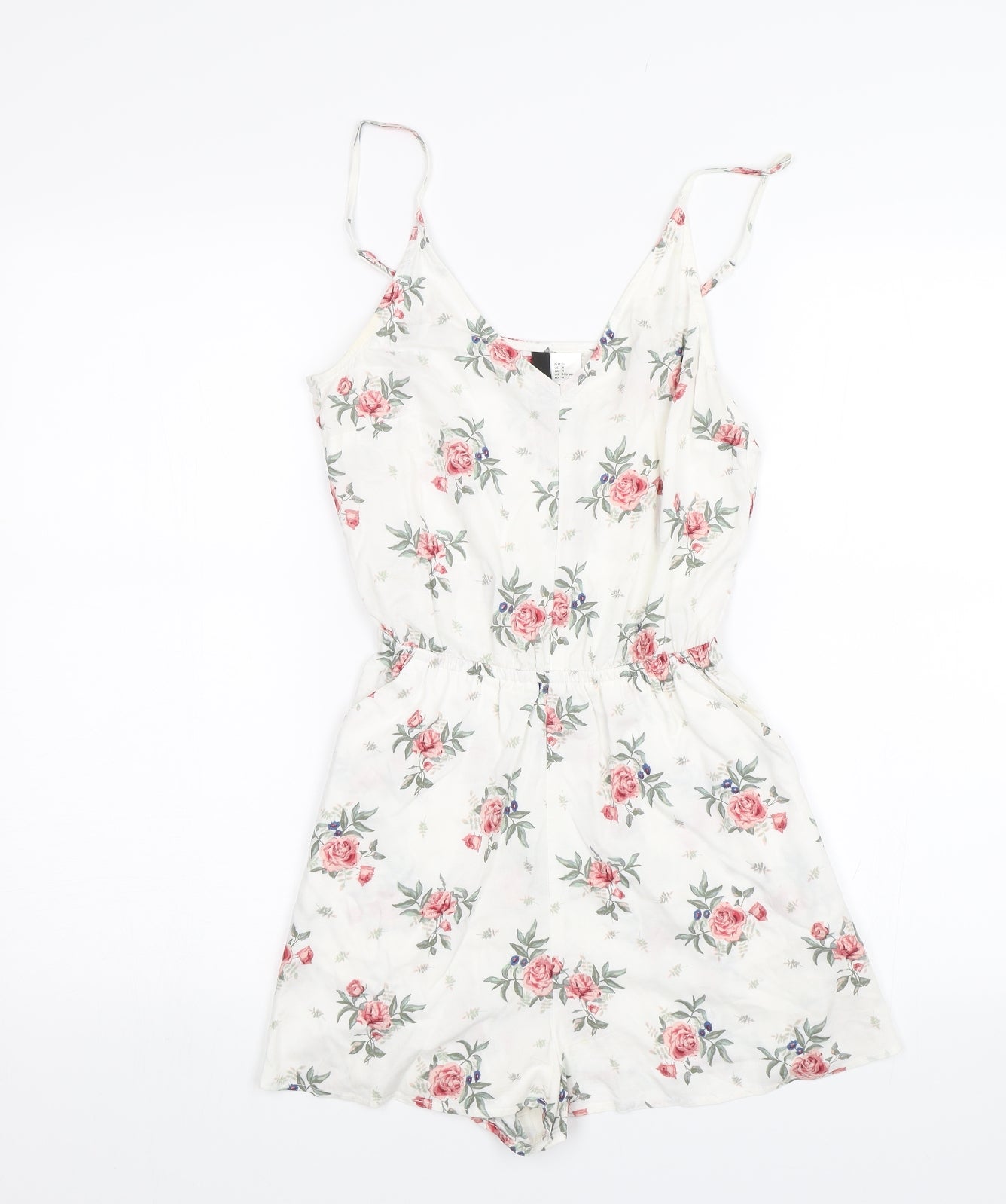 Divided Womens White Floral  Playsuit One-Piece Size 8