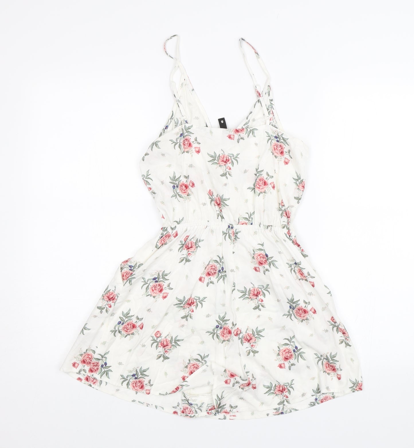 Divided Womens White Floral  Playsuit One-Piece Size 8