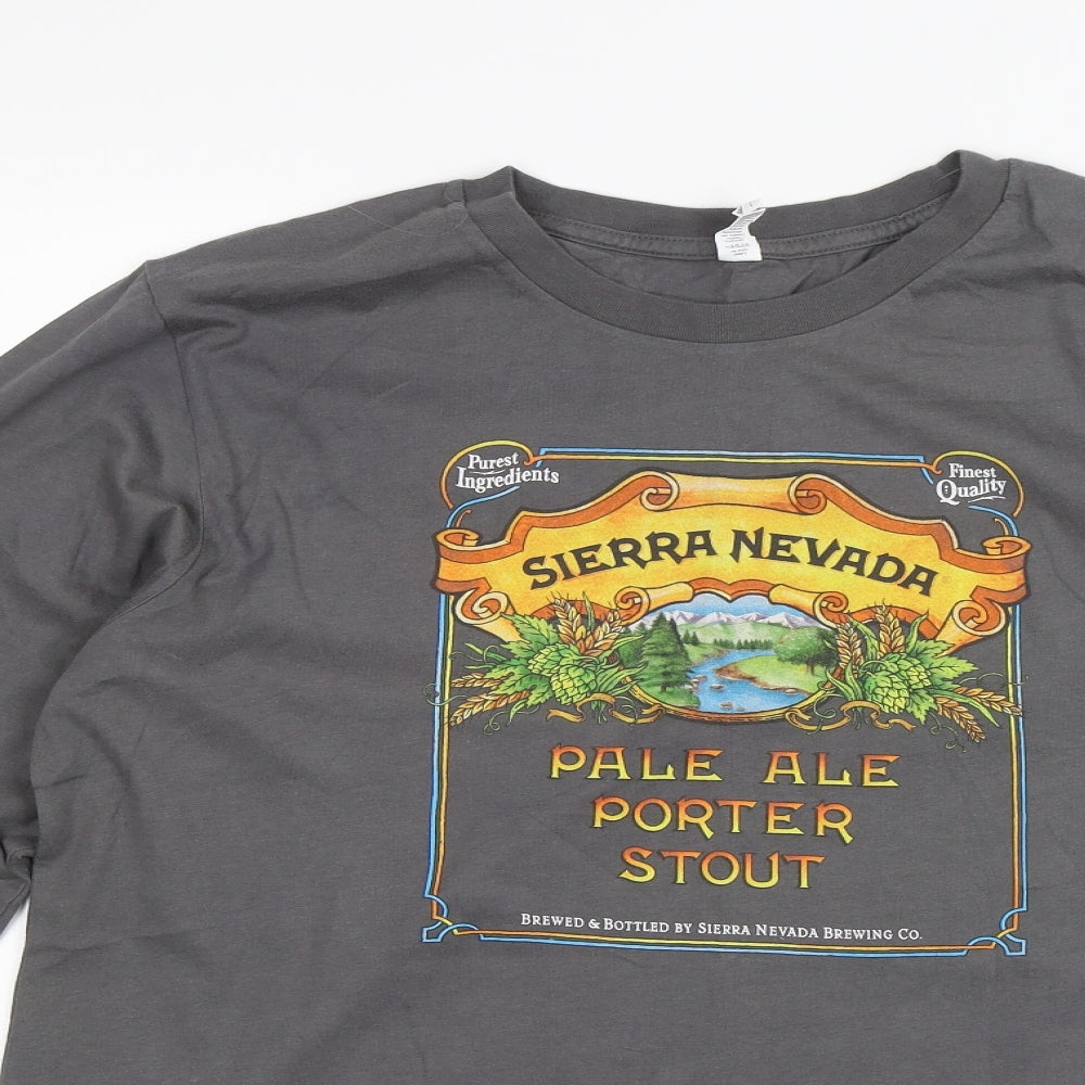 Canvas Mens Grey    T-Shirt Size L  - Sierra Nevada
