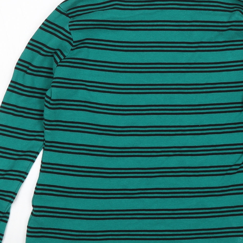 PEP&CO Womens Green Striped  Basic T-Shirt Size 14