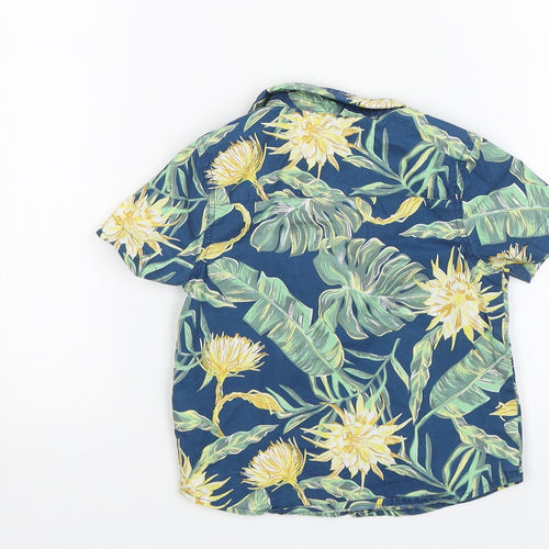 Primark Baby Blue Floral  Basic Button-Up Size 12-18 Months