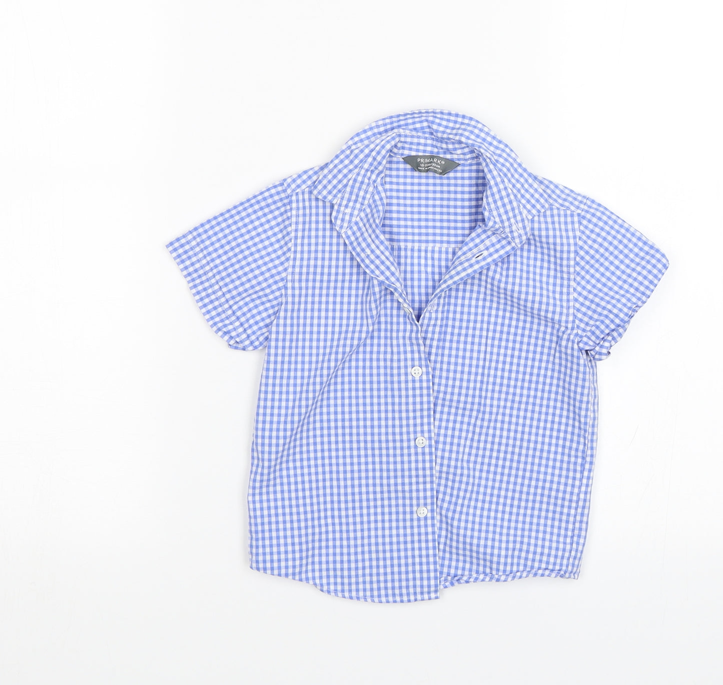 Primark Baby Blue Plaid  Basic Button-Up Size 18-24 Months