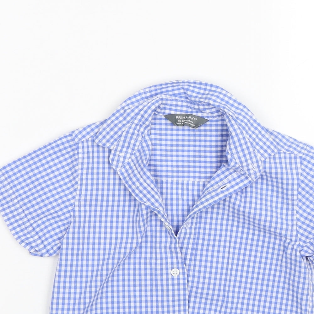 Primark Baby Blue Plaid  Basic Button-Up Size 18-24 Months