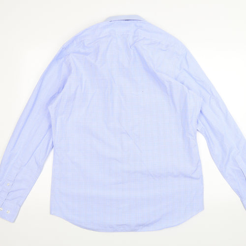 Guthrie & Valentine Mens Blue Plaid   Dress Shirt Size 16.5