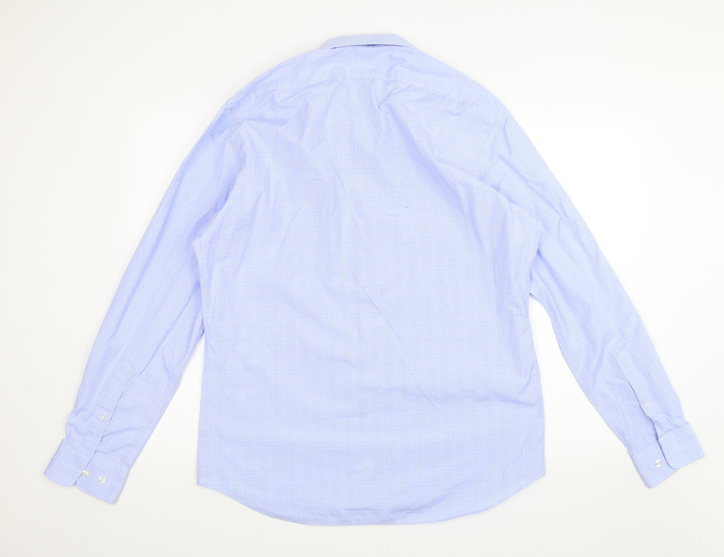 Guthrie & Valentine Mens Blue Plaid   Dress Shirt Size 16.5