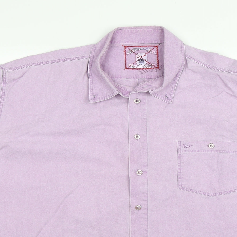Oakman Mens Purple    Button-Up Size 2XL