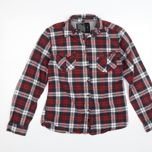UrbanSpirit Mens Red Plaid   Button-Up Size S