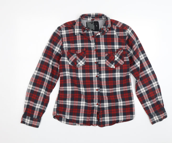 UrbanSpirit Mens Red Plaid Button-Up Size S