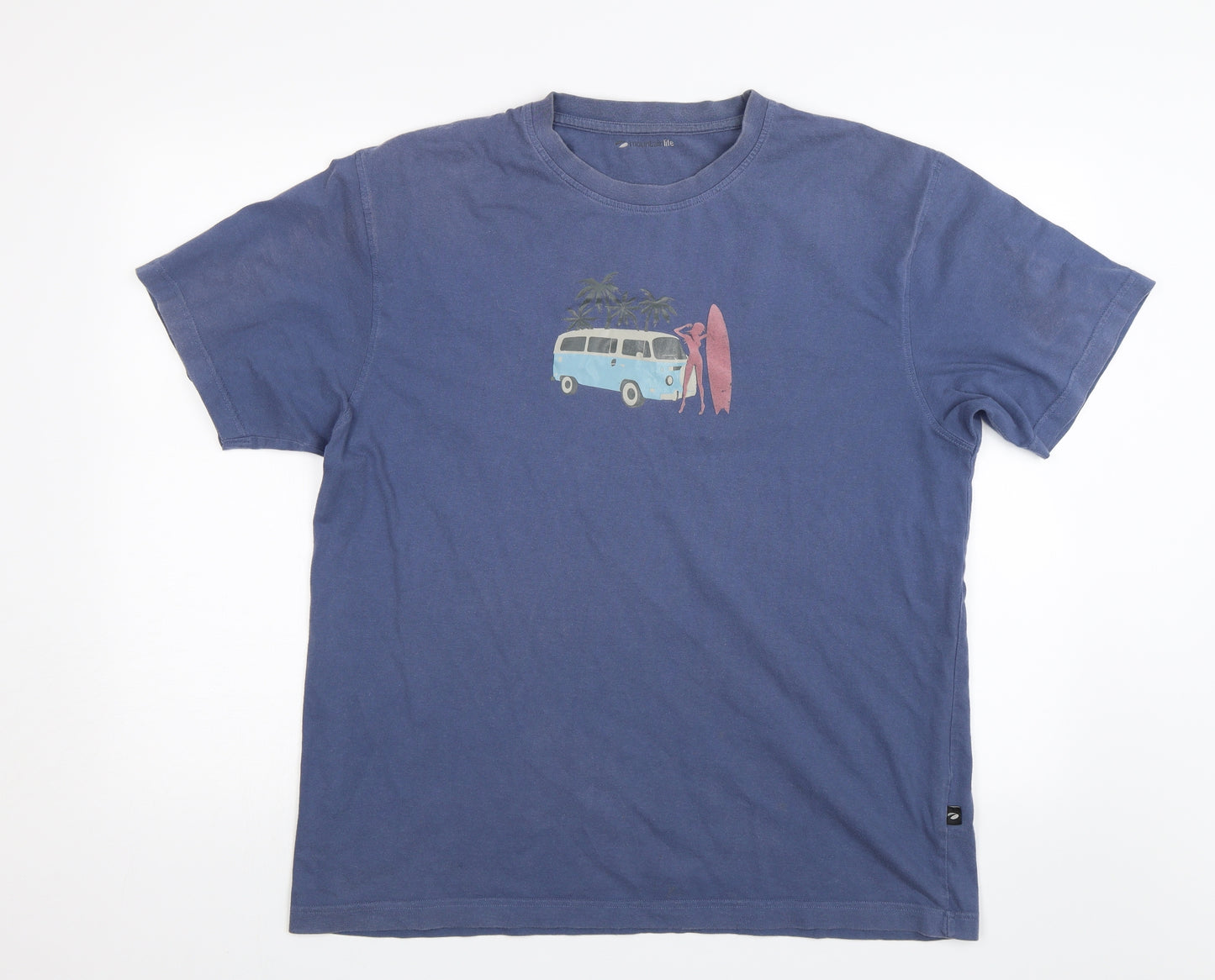 Mountain Life Mens Blue    T-Shirt Size L