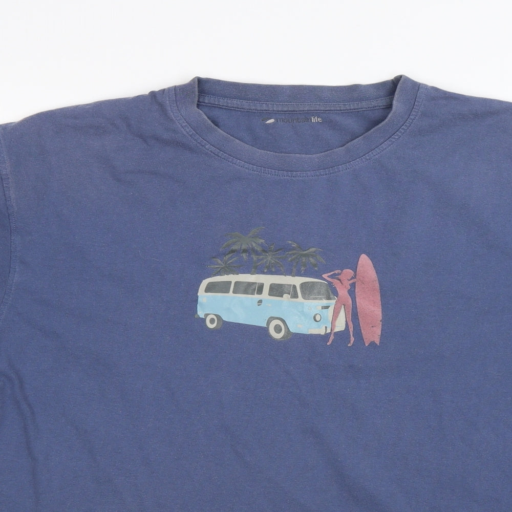 Mountain Life Mens Blue    T-Shirt Size L