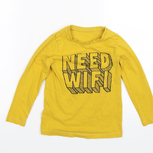 George Boys Yellow   Basic T-Shirt Size 5-6 Years  - Need WIFI