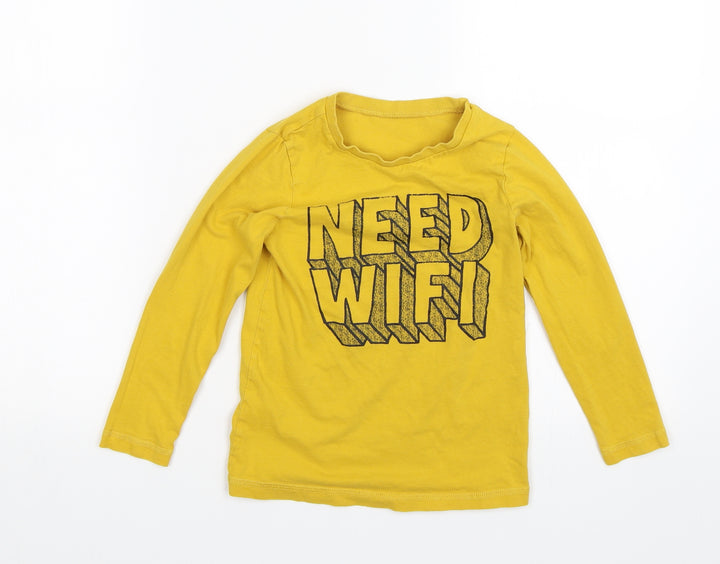 George Boys Yellow Basic T-Shirt Size 5-6 Years - Need WIFI