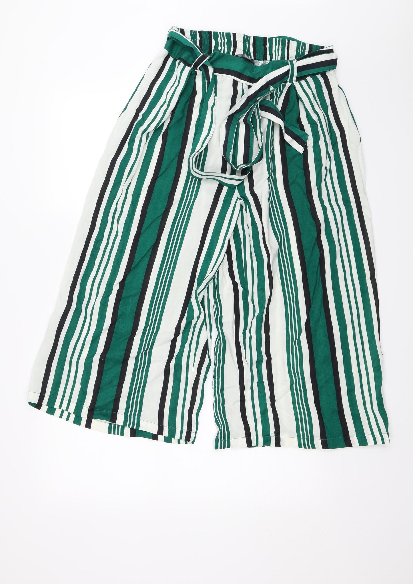 Primark Womens Green Striped  Trousers  Size 14 L20 in