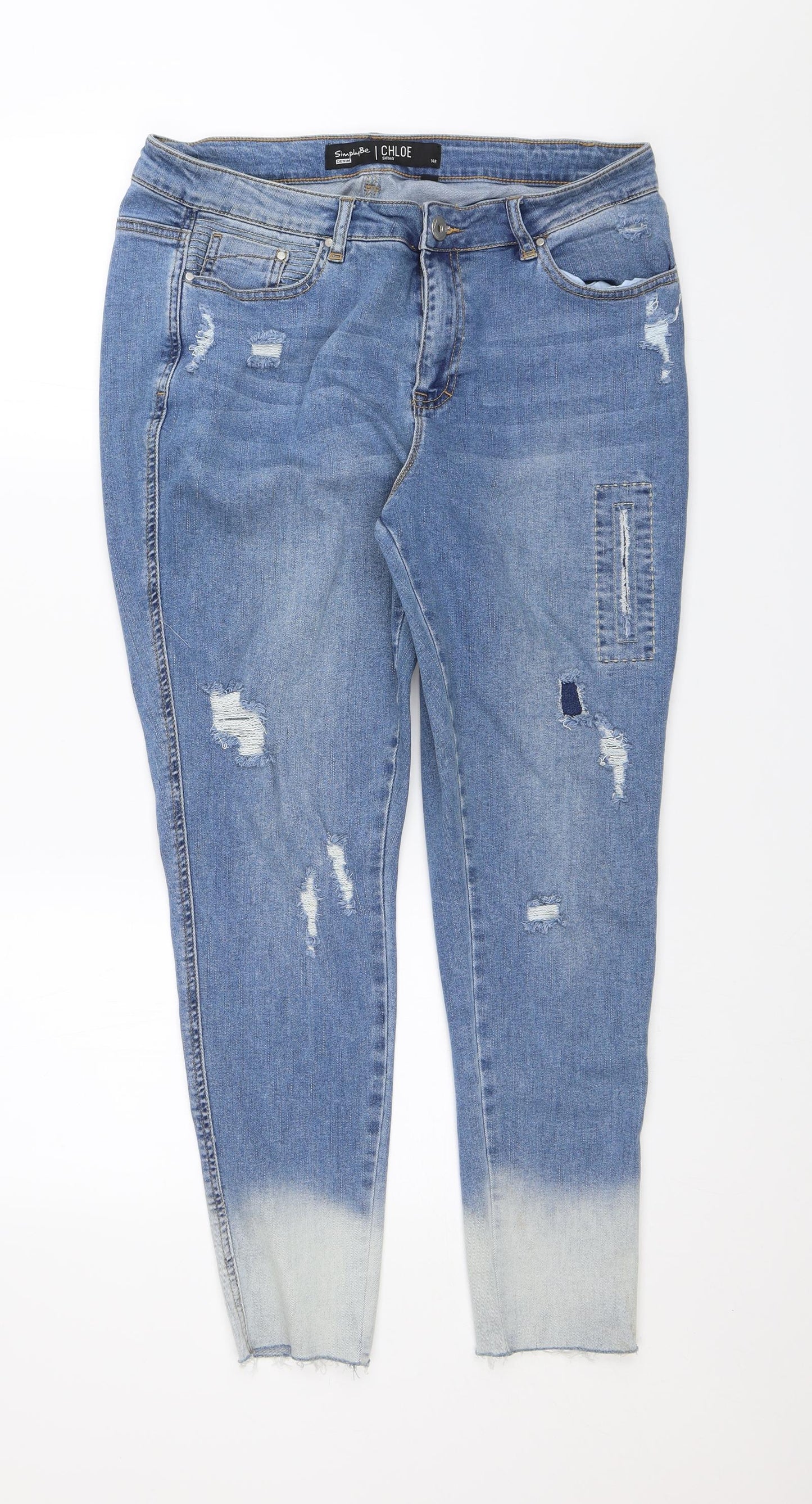 Simply Be Womens Blue   Skinny Jeans Size 14 L27 in