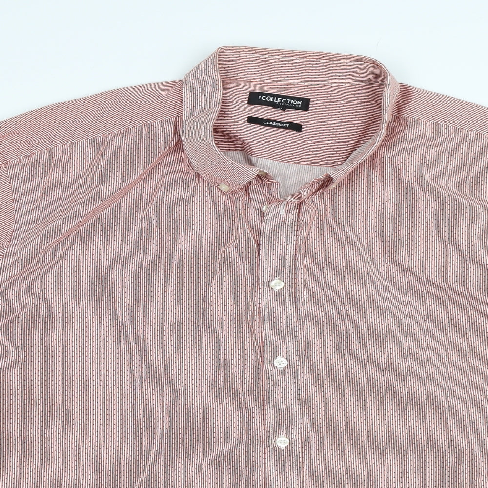 Debenhams Mens Red Striped   Dress Shirt Size 2XL