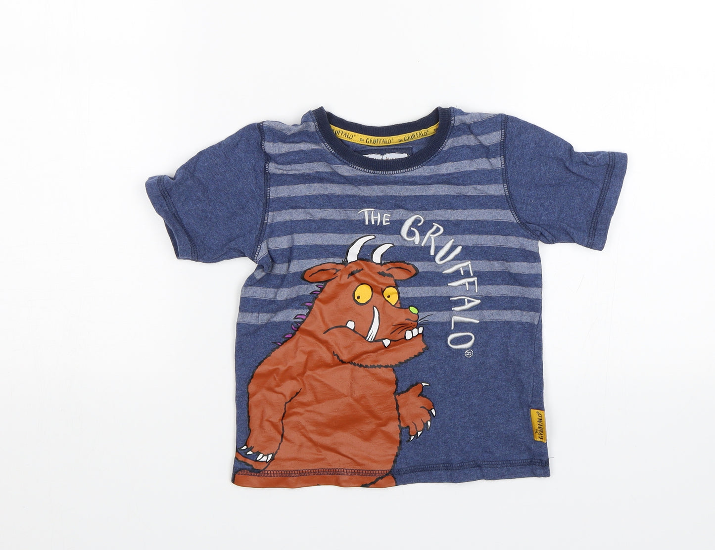 TU Boys Blue Striped  Basic T-Shirt Size 3-4 Years  - The Gruffalo
