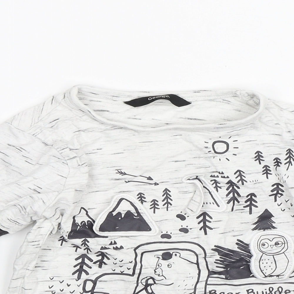 George Boys Grey   Basic T-Shirt Size 3-4 Years  - Bear builders