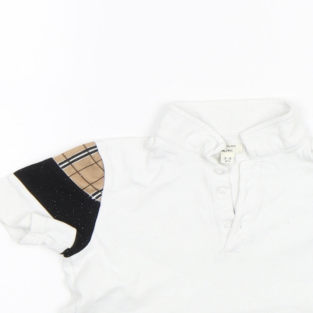 River Island Boys White   Basic Polo Size 3-4 Years