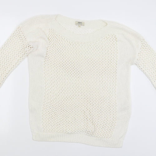 Papaya Womens White   Pullover Jumper Size M