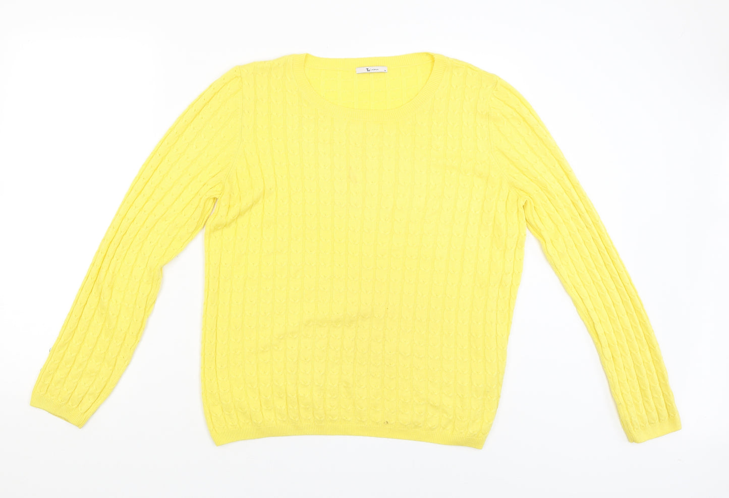 TU Womens Yellow   Pullover Jumper Size 14