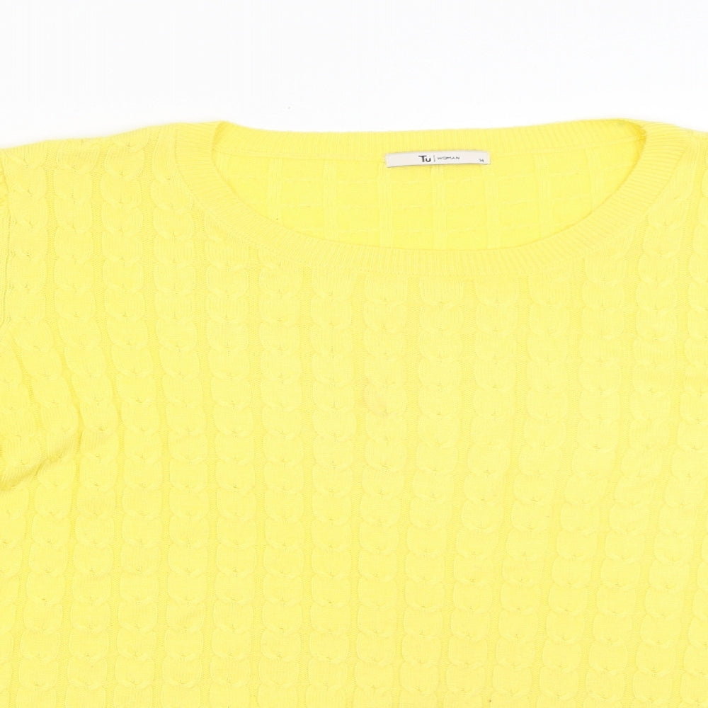 TU Womens Yellow   Pullover Jumper Size 14
