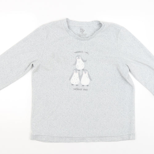 Love To Lounge Womens Grey Solid  Babydoll Pyjama Top Size M  - PENGUINS